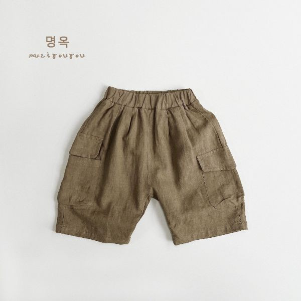 【現貨】日系棉麻風七分褲 