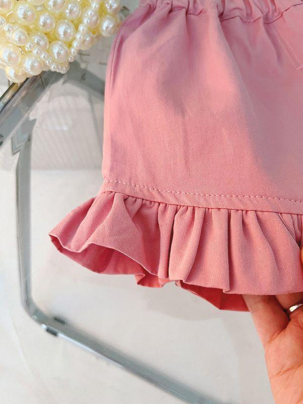 粉色波點吊帶套裝 