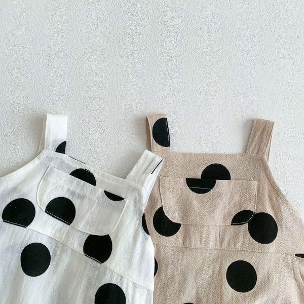 大波點寶貝袋吊帶爬服｜附帽 