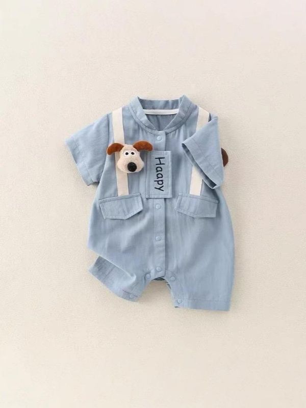 飛行狗狗藍色連身衣 