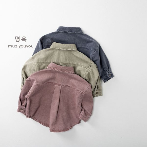 百搭帥氣森系水洗襯衫 