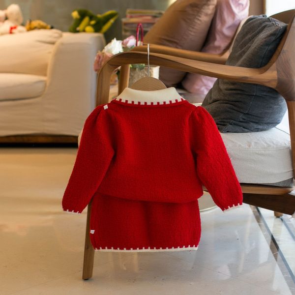 小香風貴氣蝴蝶結針織套裝 