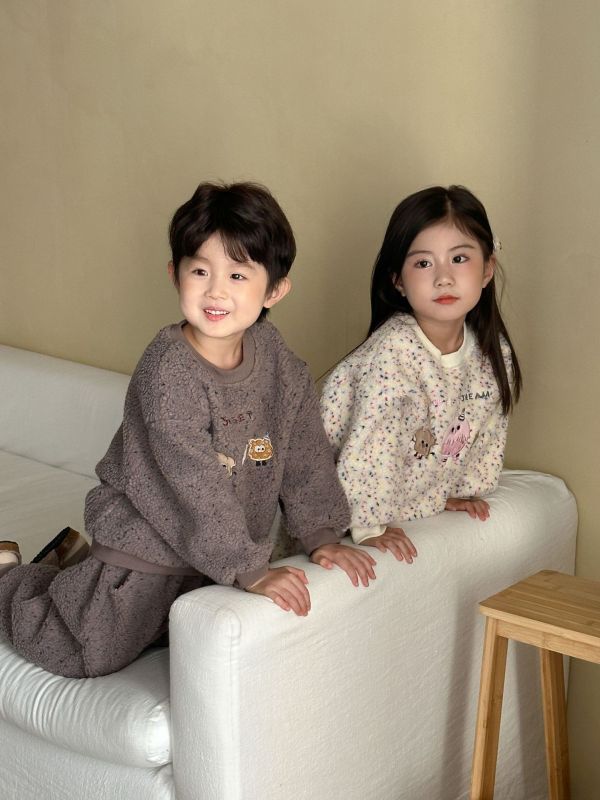 療癒餅乾羊羔毛長袖套裝 