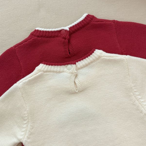 田園系大草莓針織上衣 