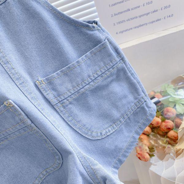 渡假很可以！五分牛仔吊帶組 