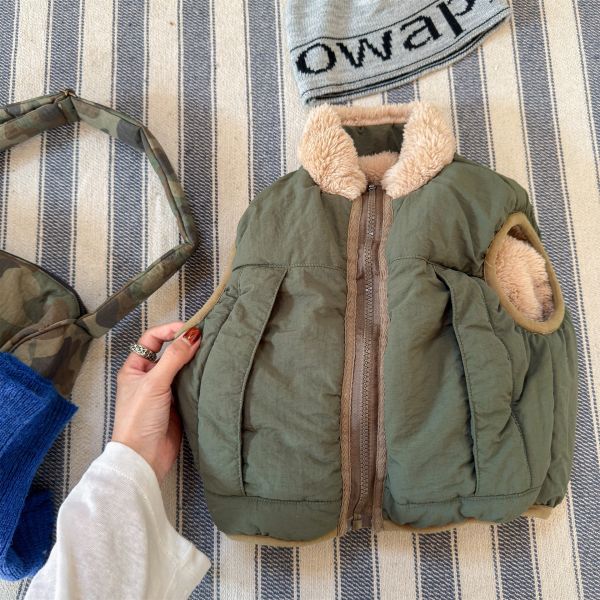 剛剛好溫度拼色鋪棉背心 