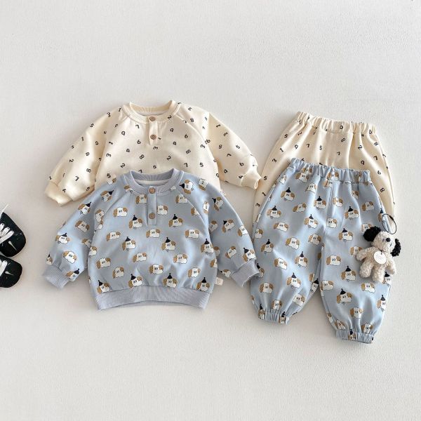 小狗陪你長大鈕扣套裝 