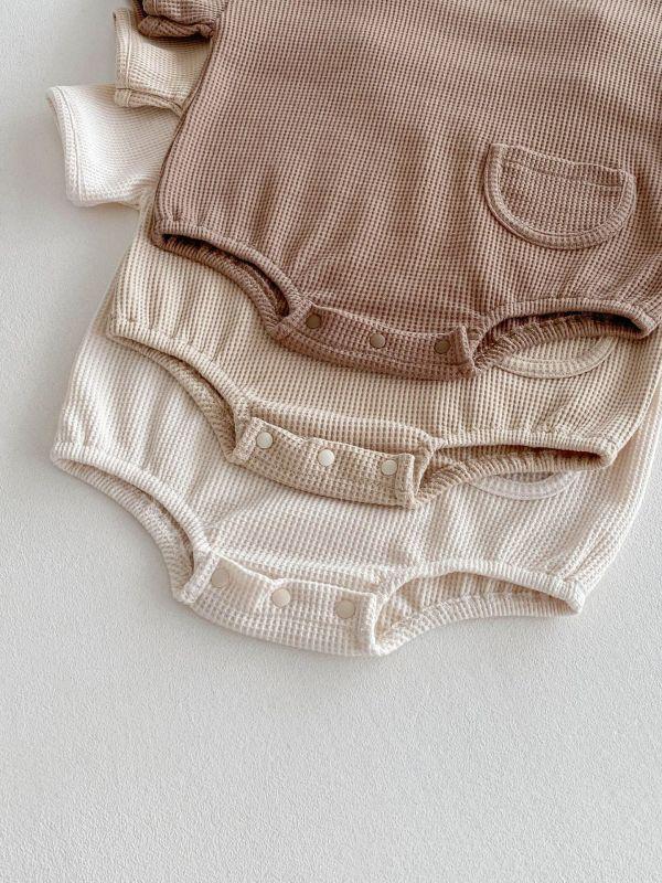 鬆餅格子小口袋包屁 