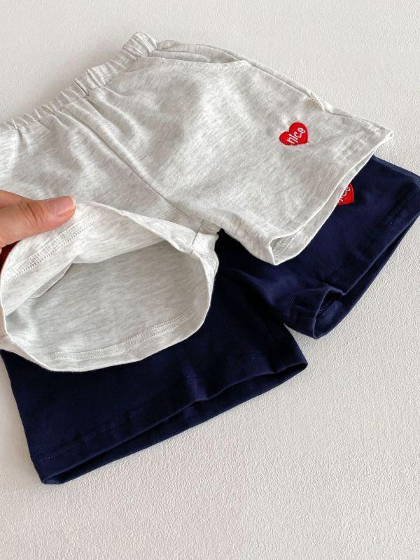 刺繡小愛心短袖套裝 