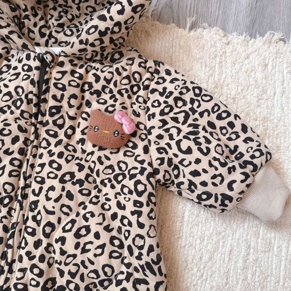 爆可愛貓咪連帽鋪棉連身衣 