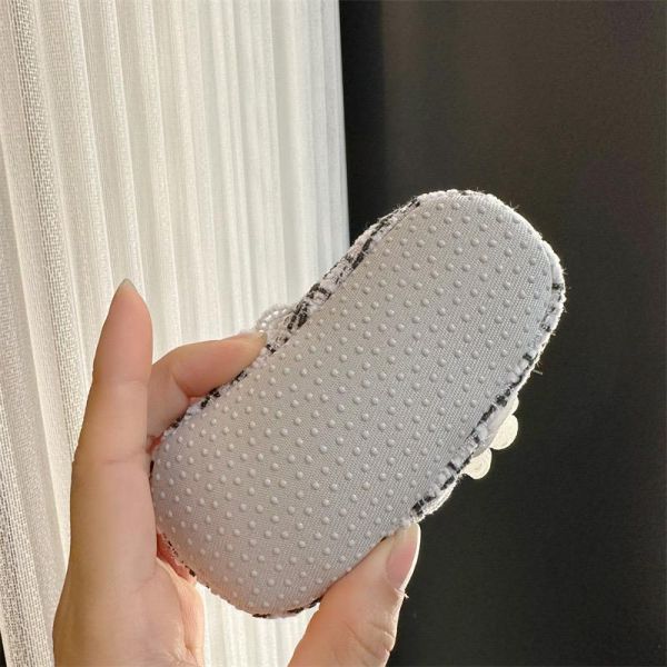 小香風格紋蕾絲學步鞋 