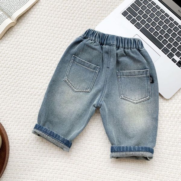 狗狗大集合刺繡牛仔長褲 