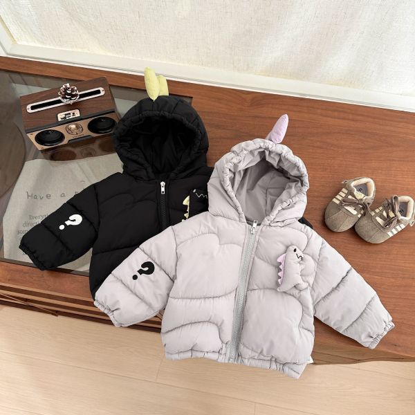 胸前恐龍公仔鋪棉外套 