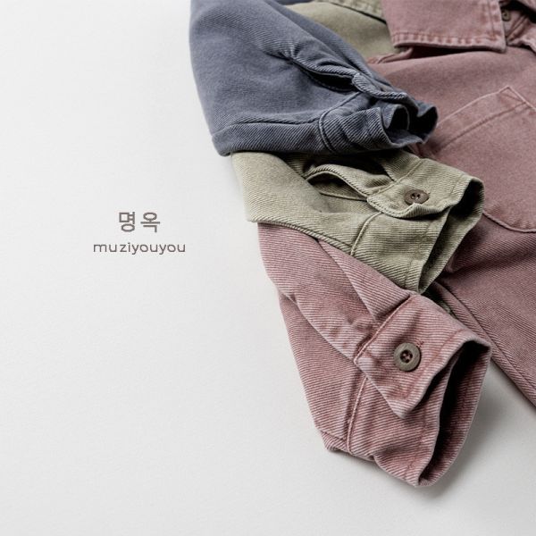 百搭帥氣森系水洗襯衫 