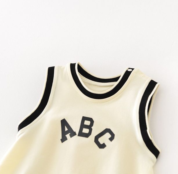 美式ABC無袖包屁 