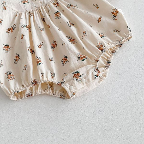 乾燥花束杏色長袖包屁 