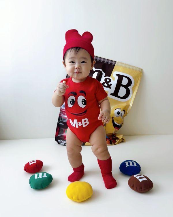 紅色糖果豆豆包屁｜附帽 