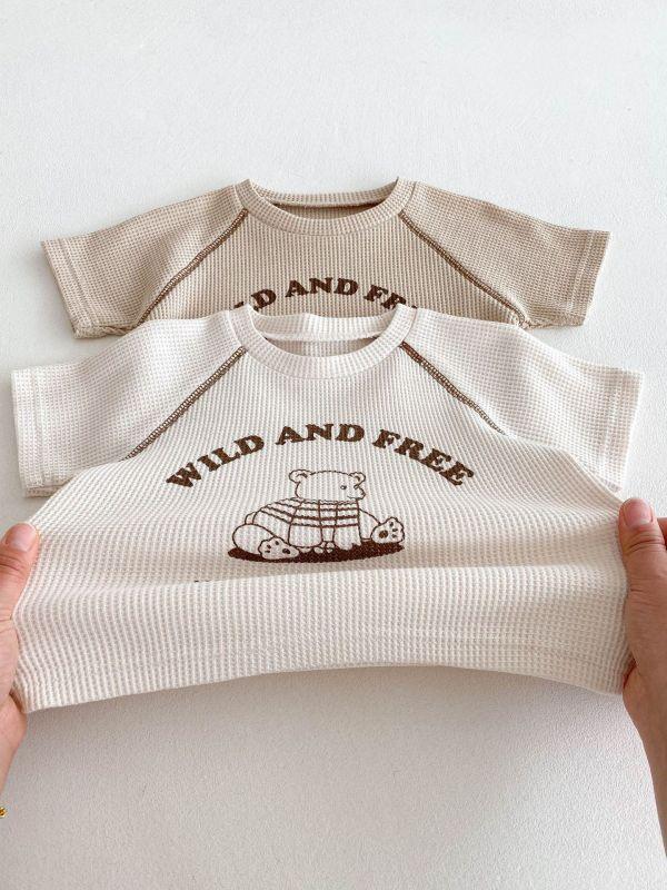 鬆餅格明線小熊套裝 