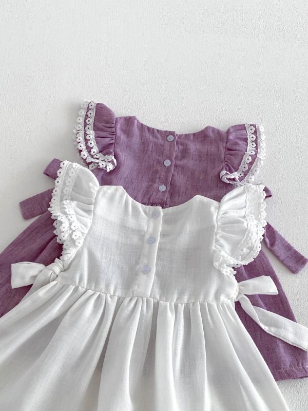 森系花束飛飛袖公主洋裝 