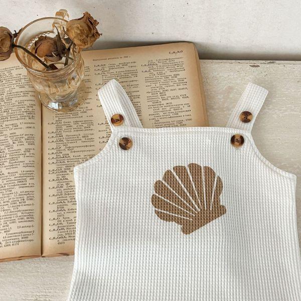 華夫格貝殼吊帶套裝 