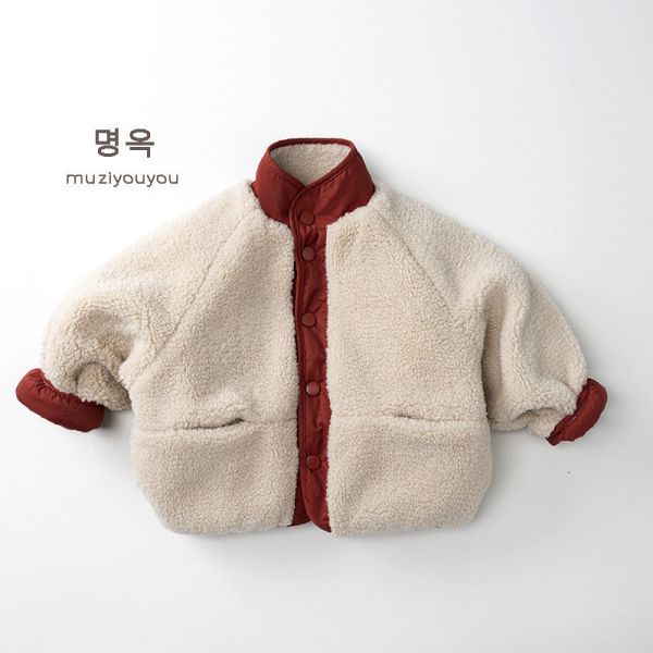 暖紅羊羔毛雙面保暖外套 