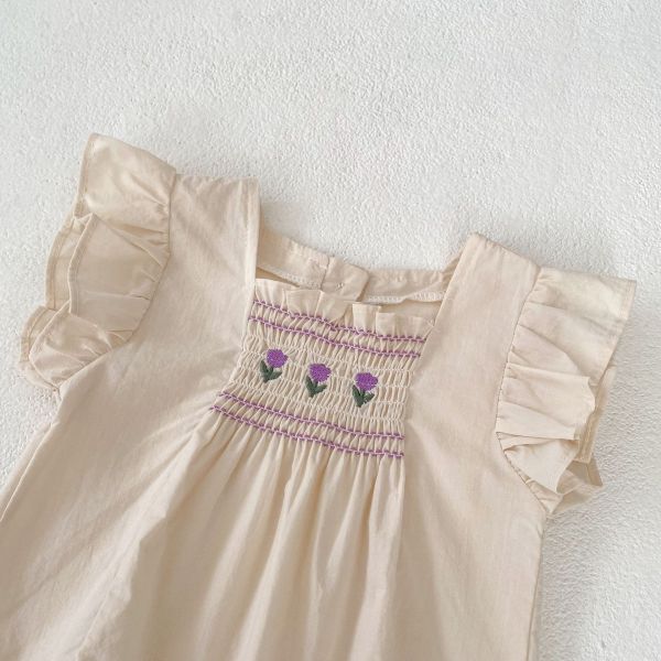 紫色浪漫花朵刺繡套裝 