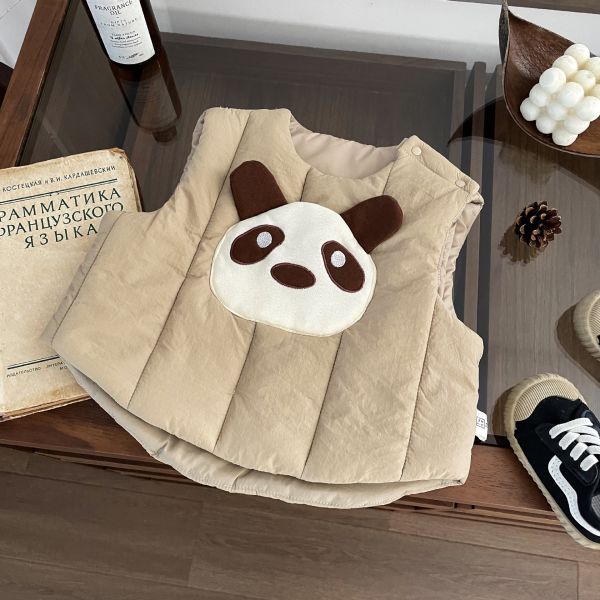可愛熊貓夾棉背心外套 
