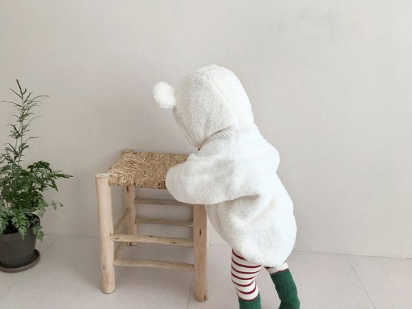 聖誕款！麋鹿連帽絨毛包屁 