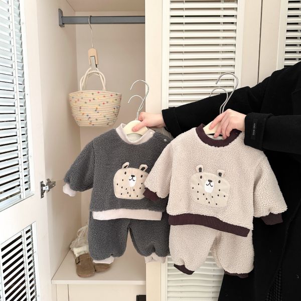 雪冬可愛小熊毛絨絨套裝 