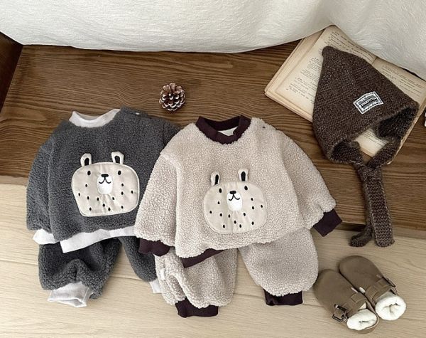 雪冬可愛小熊毛絨絨套裝 