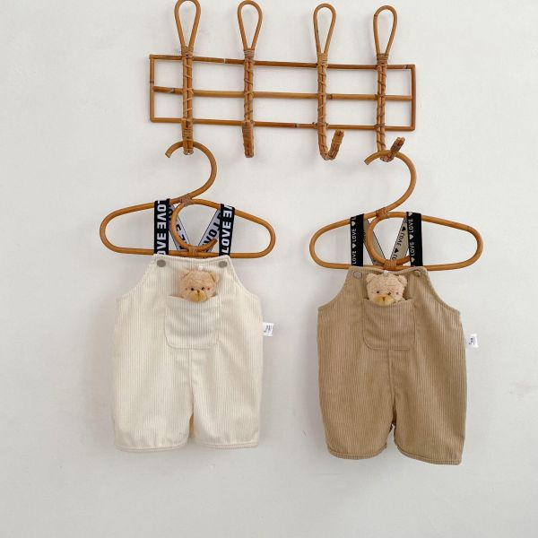 大地色小熊公仔吊帶褲 