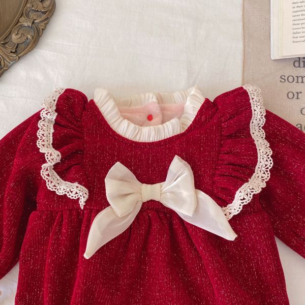 小公主喜氣蕾絲澎袖包屁 