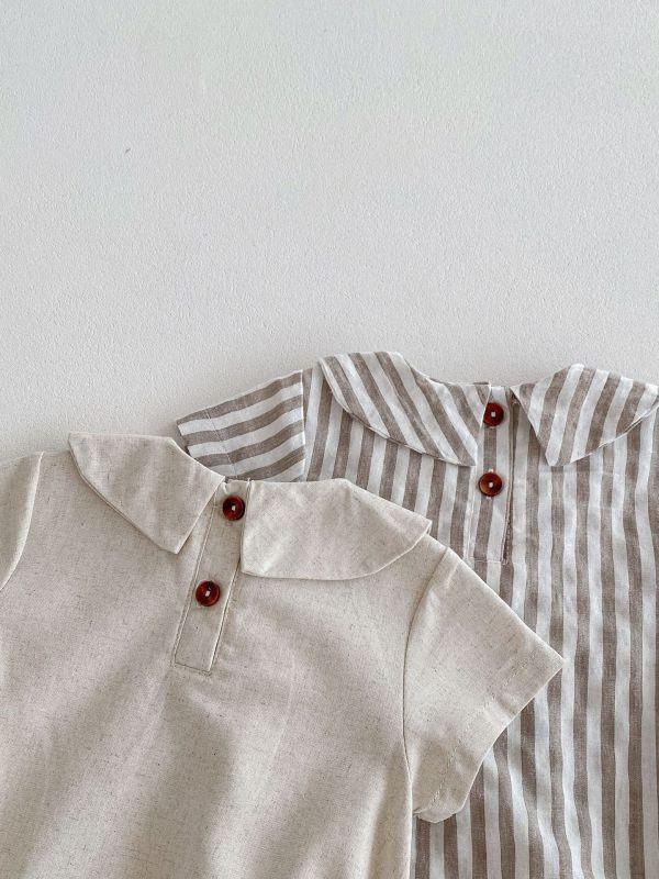 質感排扣娃娃領包屁 