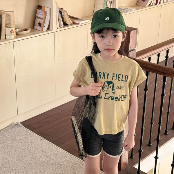 韓系字母狗狗無袖上衣 