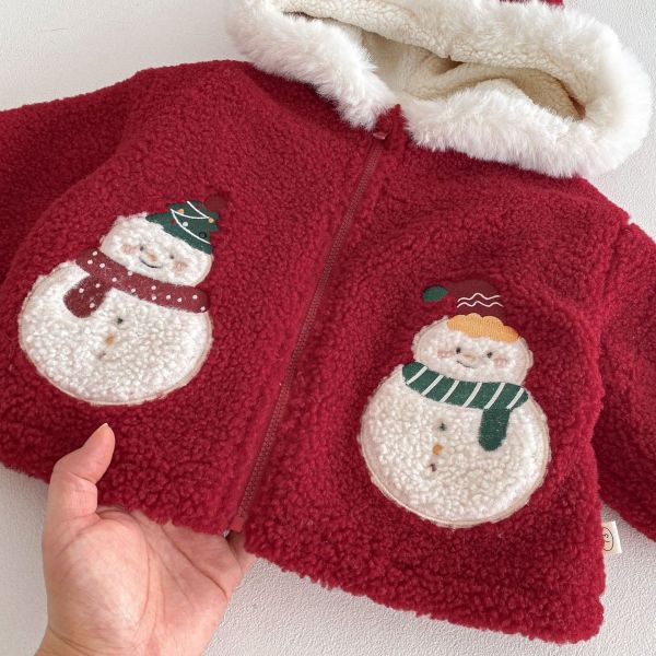 聖誕雪球雪人毛絨絨外套 