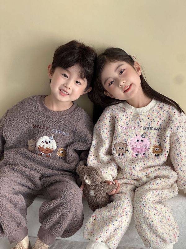 療癒餅乾羊羔毛長袖套裝 