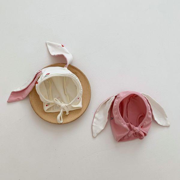 櫻桃荷葉領的搭配｜附兔耳帽 