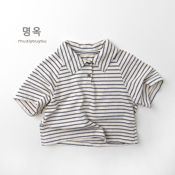 日系百搭條紋休閒T恤 