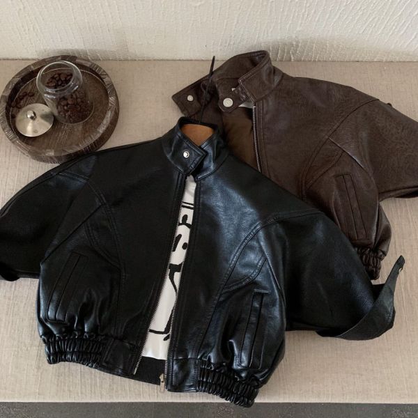 日系復古皮感帥氣外套 