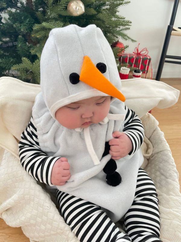 條紋聖誕雪人寶寶造型組 