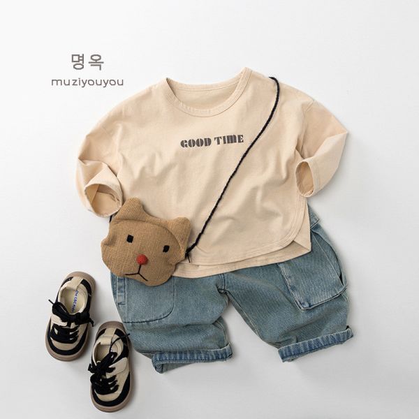 簡約小字母圓領百搭長tee 