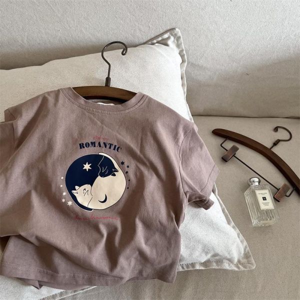 日系簡約繪畫風短tee 