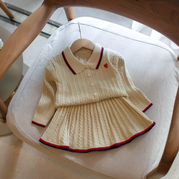 小愛心學院風針織套裝 