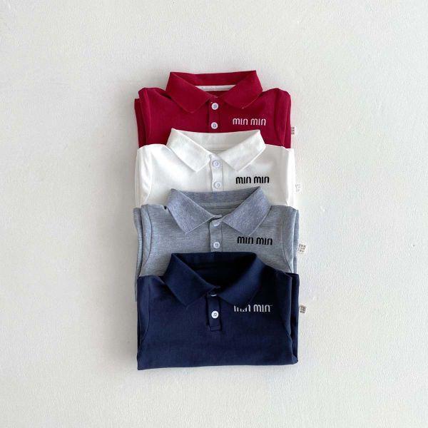 MIN刺繡POLO短上衣 