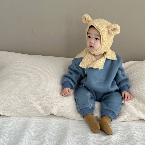時尚斜拉鏈！加厚外出服｜附帽 