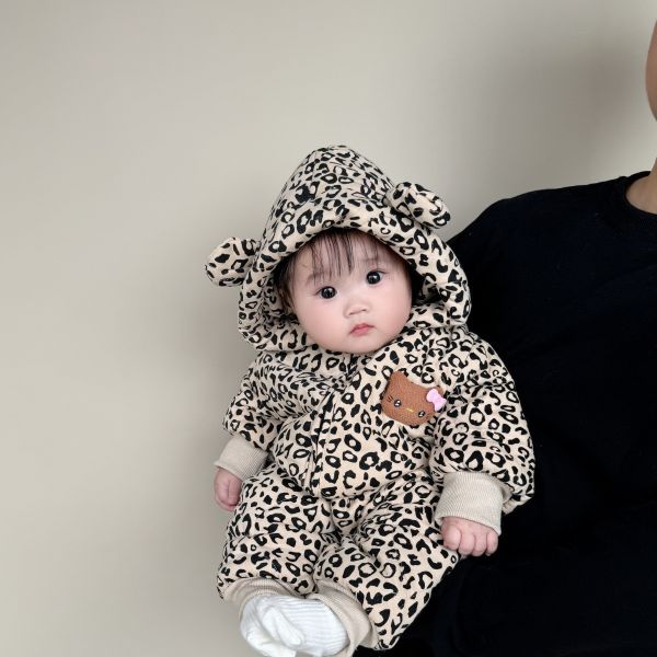 爆可愛貓咪連帽鋪棉連身衣 