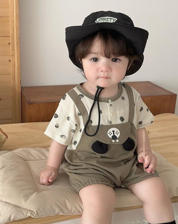 倒立小熊假兩件包屁 