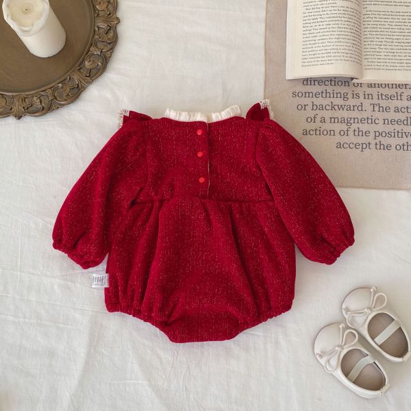 小公主喜氣蕾絲澎袖包屁 