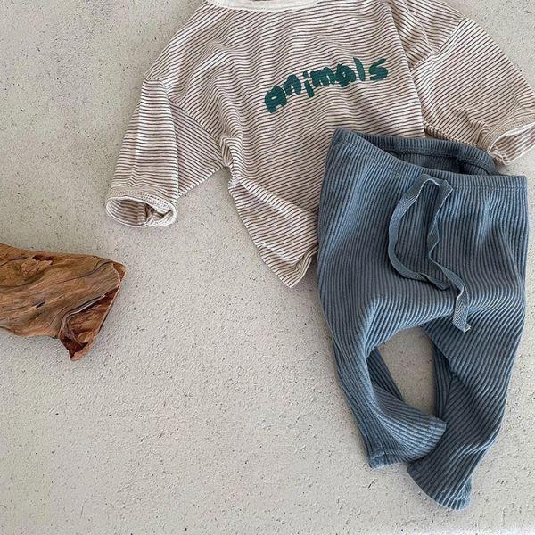 寶寶素色螺紋內搭褲 