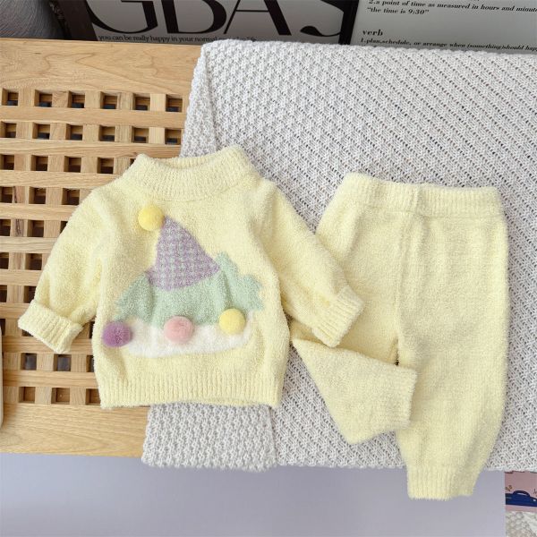 可愛立體球球寶貝針織套裝 